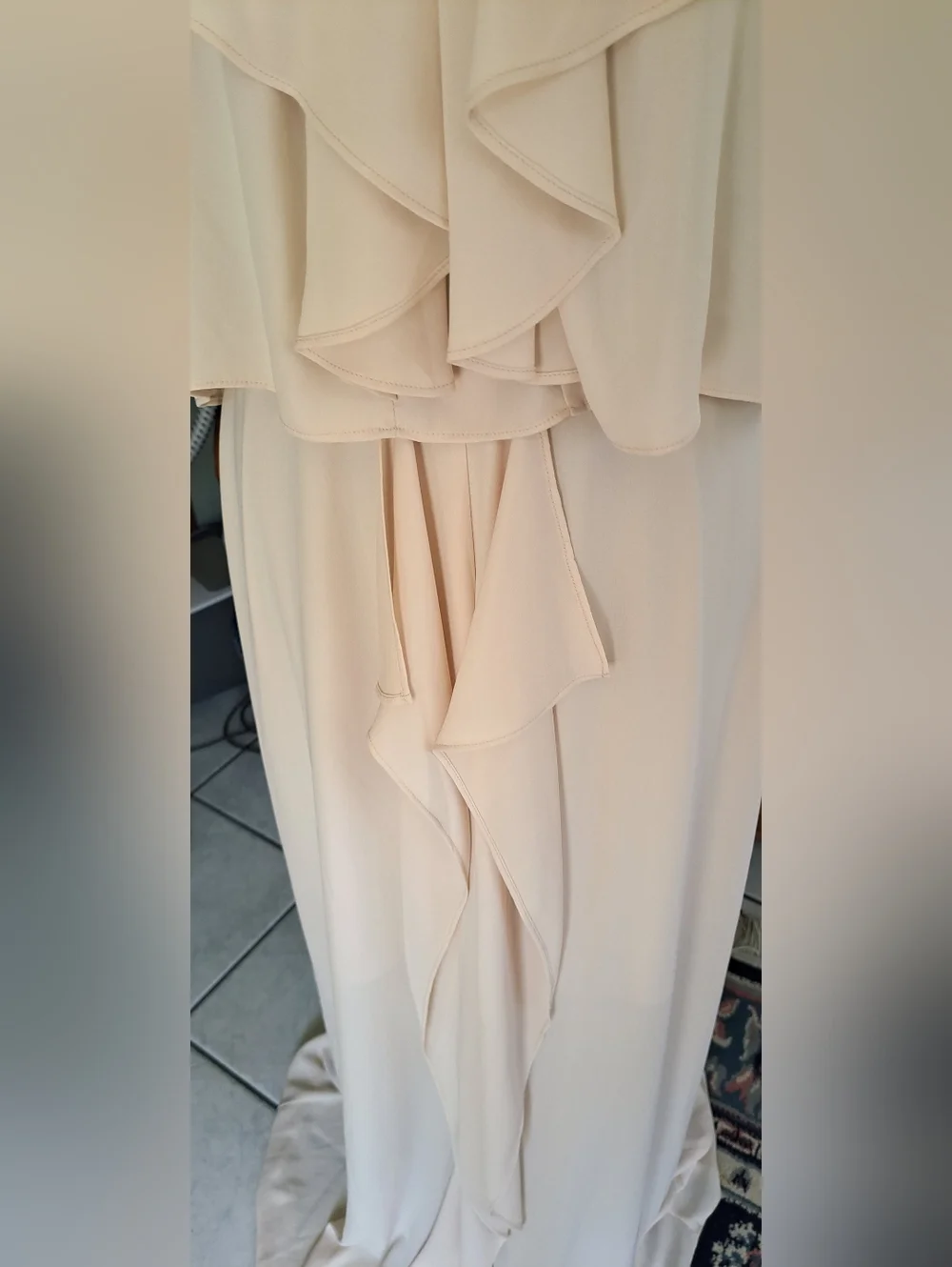 BCBG MaxAzria Blush Halter Ruffle Maxi Dress - Picture 3 of 8
